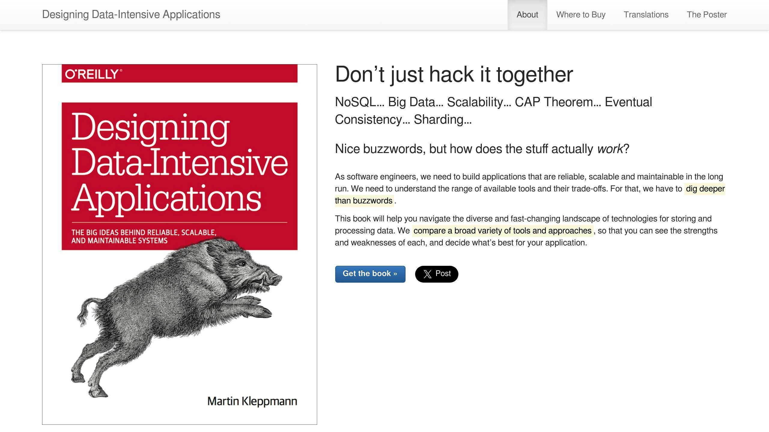 Designing Data-Intensive Applications Book Cover