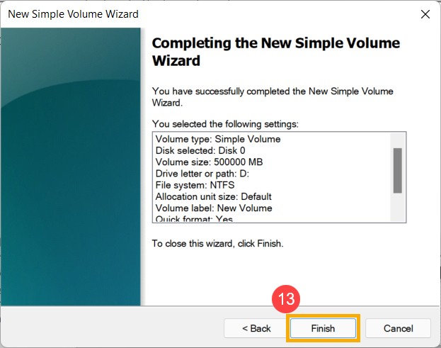 Complete the wizard
