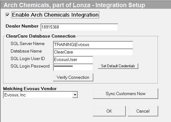 Enable Arch Chemicals Integration