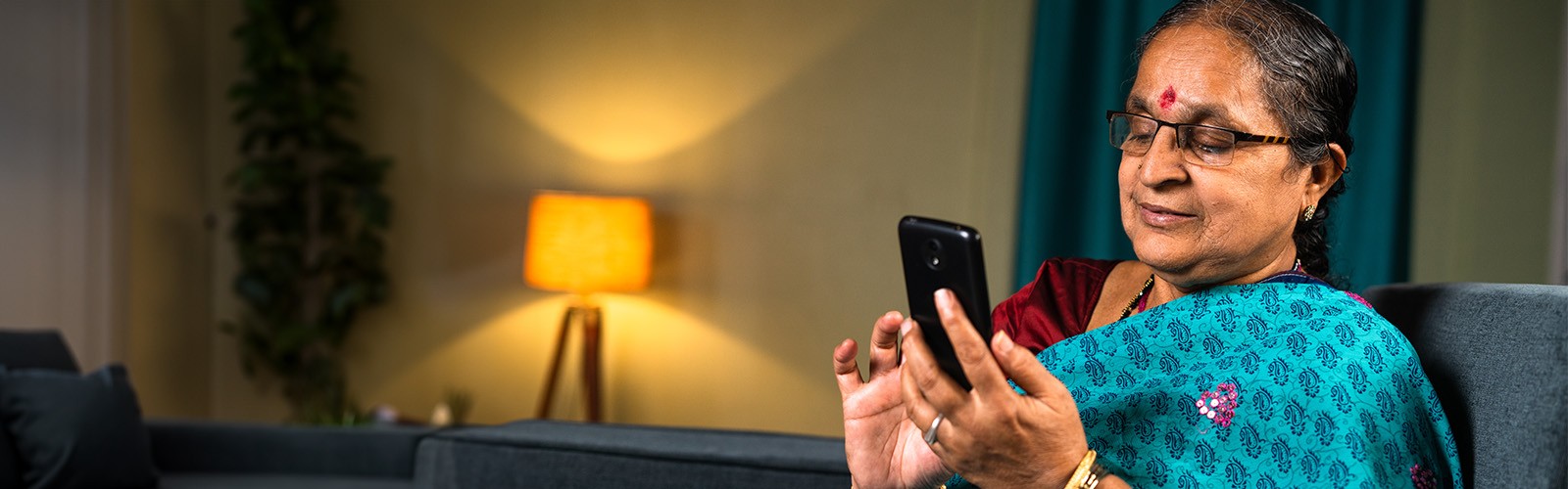 Woman using a phone