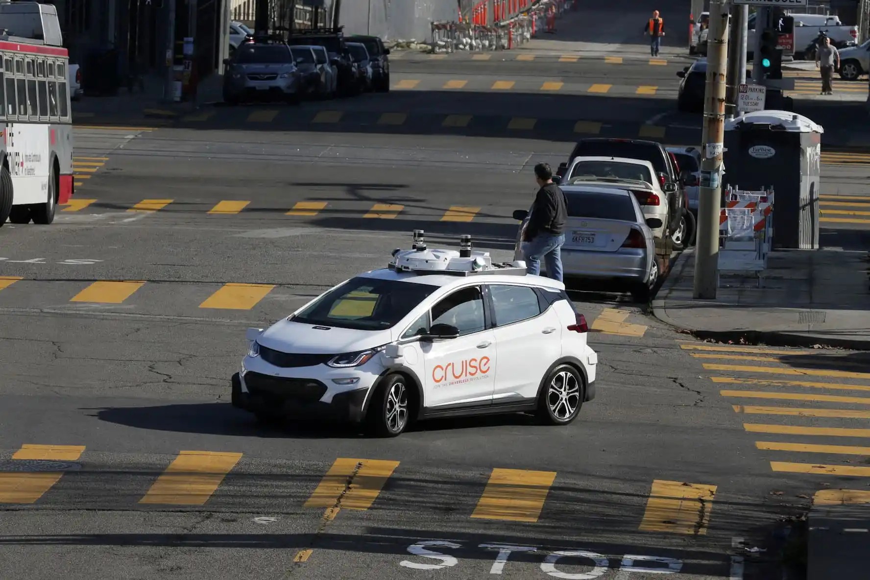 Technician Updating Driverless Car Software