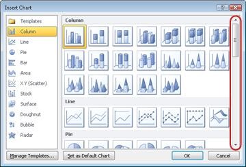 Insert Chart Dialog Box