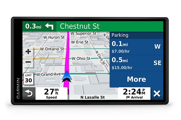 Garmin device providing parking information
