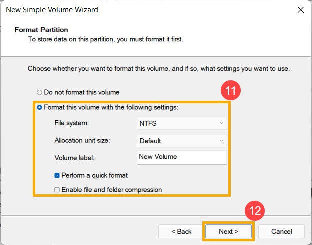 Format partition