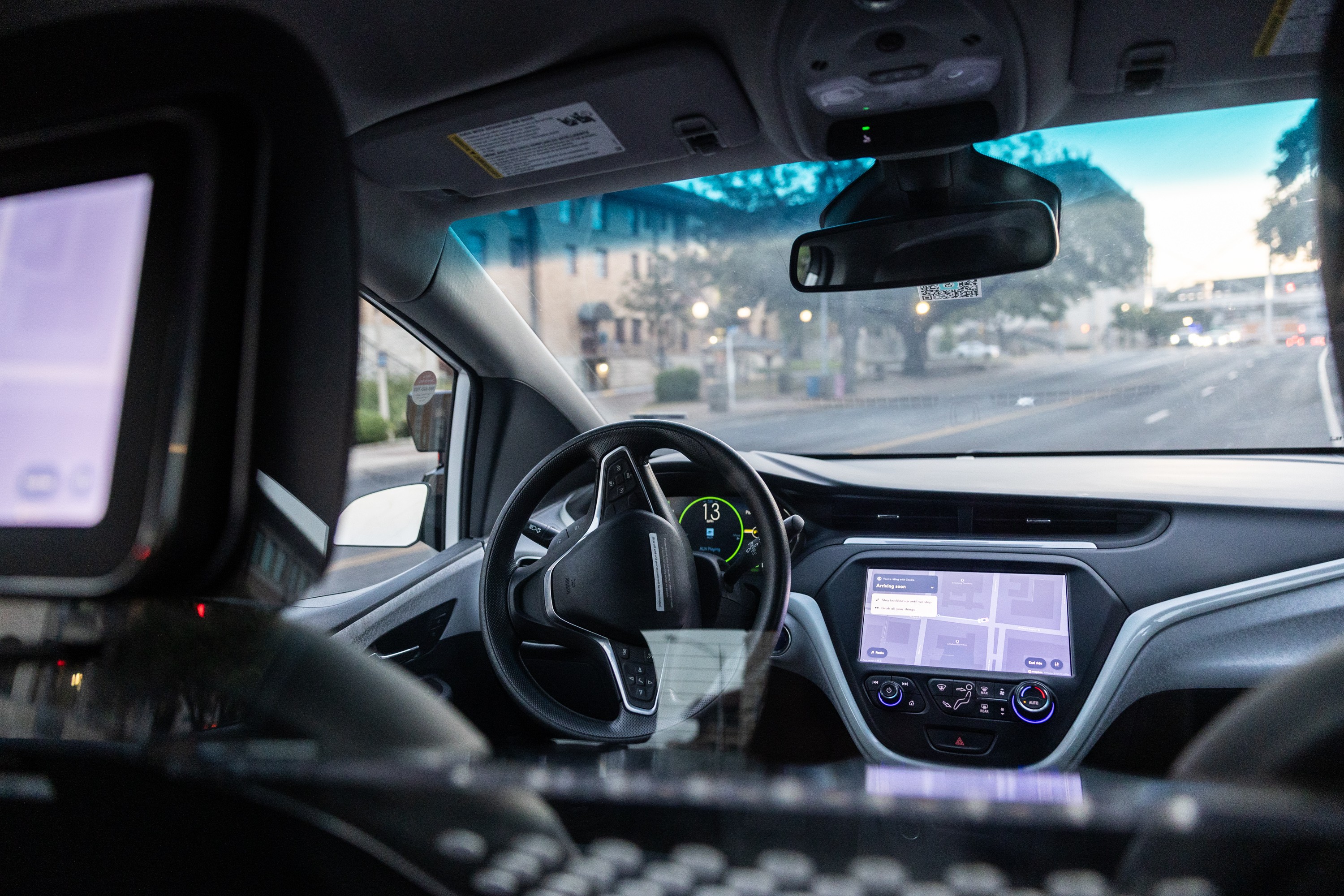 Self-driving car equipped with sensors