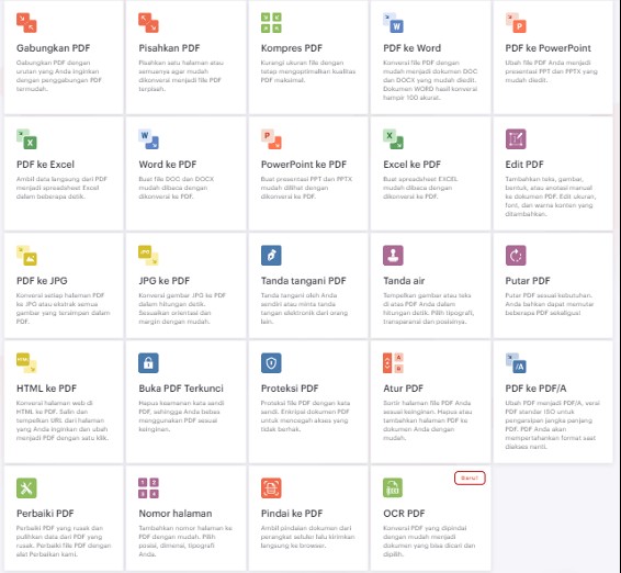 ilovePDF interface