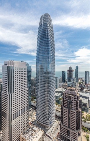 Salesforce Tower, a modern workspace designed to promote productivity and collaboration
