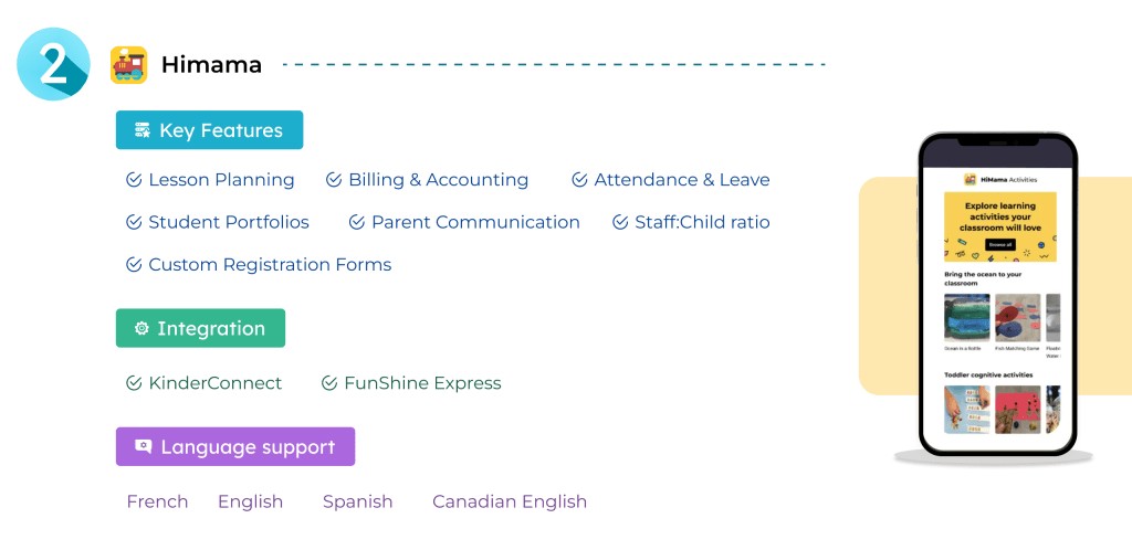 HiMama interface showing daily reports