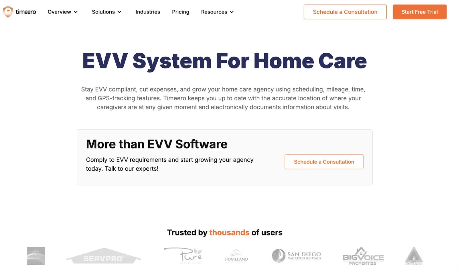 Timeero EVV software for streamlined caregiver scheduling and GPS tracking
