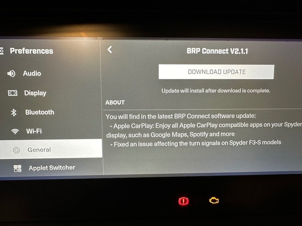 CarPlay display screen