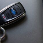 Car interior with heated seat button