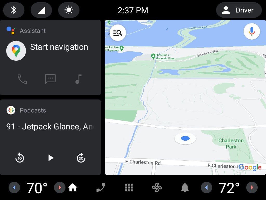 Automotive OS features a standalone Android-based infotainment system built directly into vehicles, offering a fully integrated and independent user experience