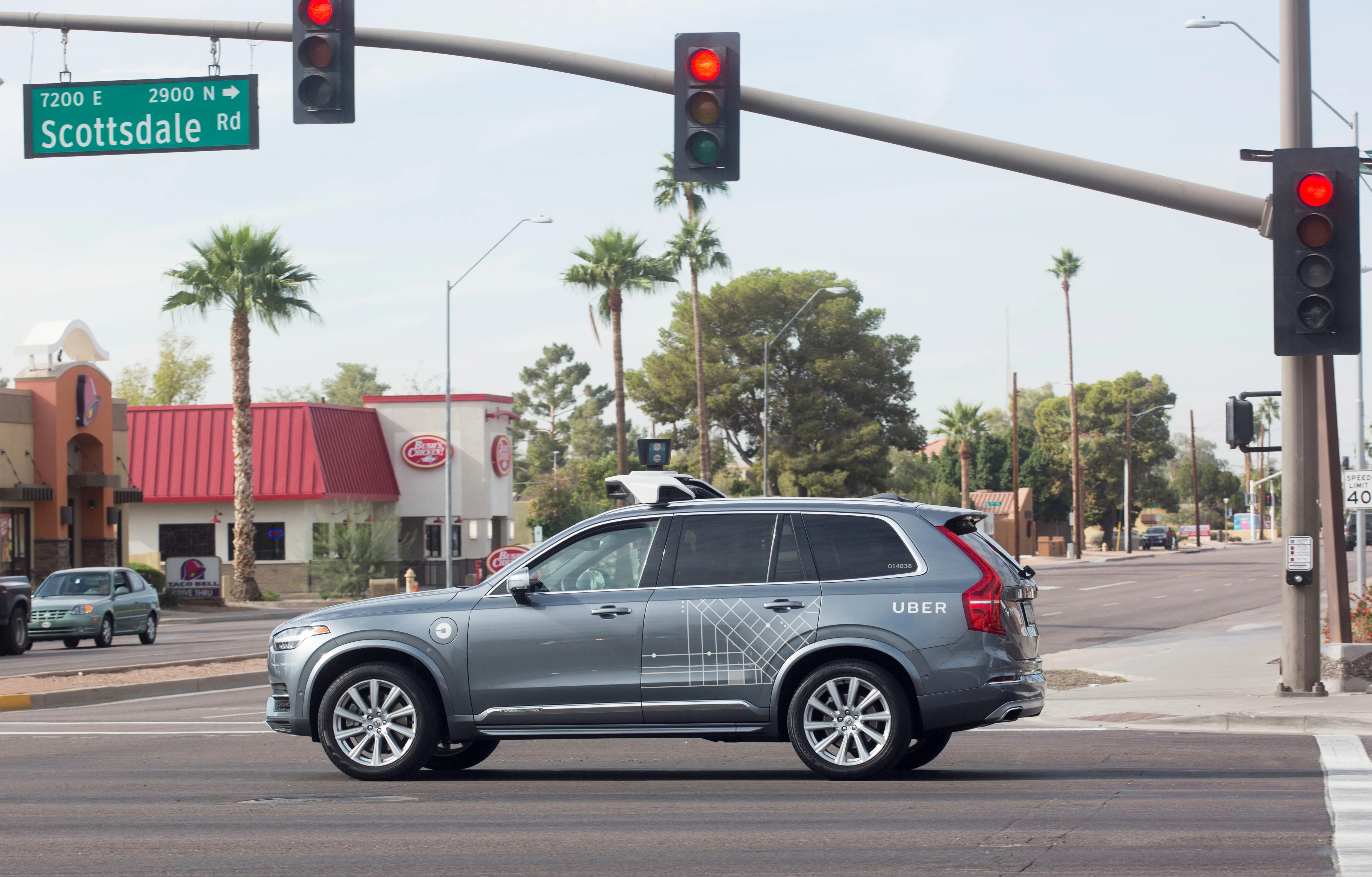 Self-driving car using sensors