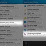 Enabling Blackberry 10 developer mode to install Android apps