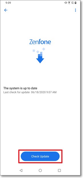 Checking for System Update on Asus Zenfone 4