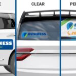 Custom-designed car decals in different material options