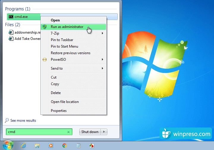 Open Command Prompt as Administrator