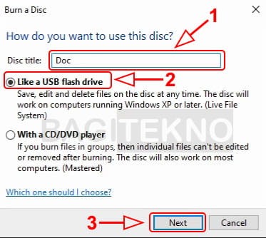 Steps to format DVD RW