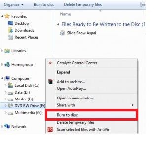 Burning a file CD