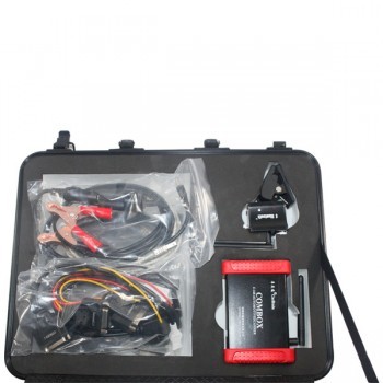 Technician using diagnostic software on a vehicle