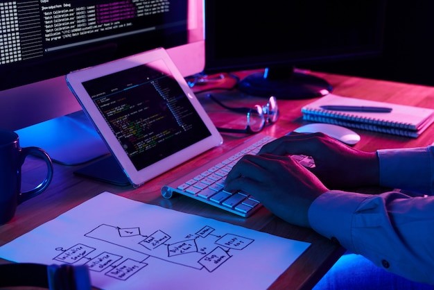 Software developer working