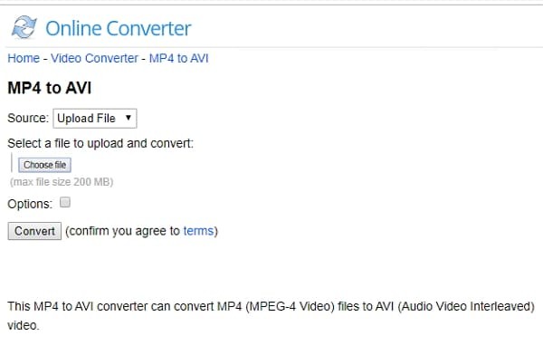 Online Video Converter Interface