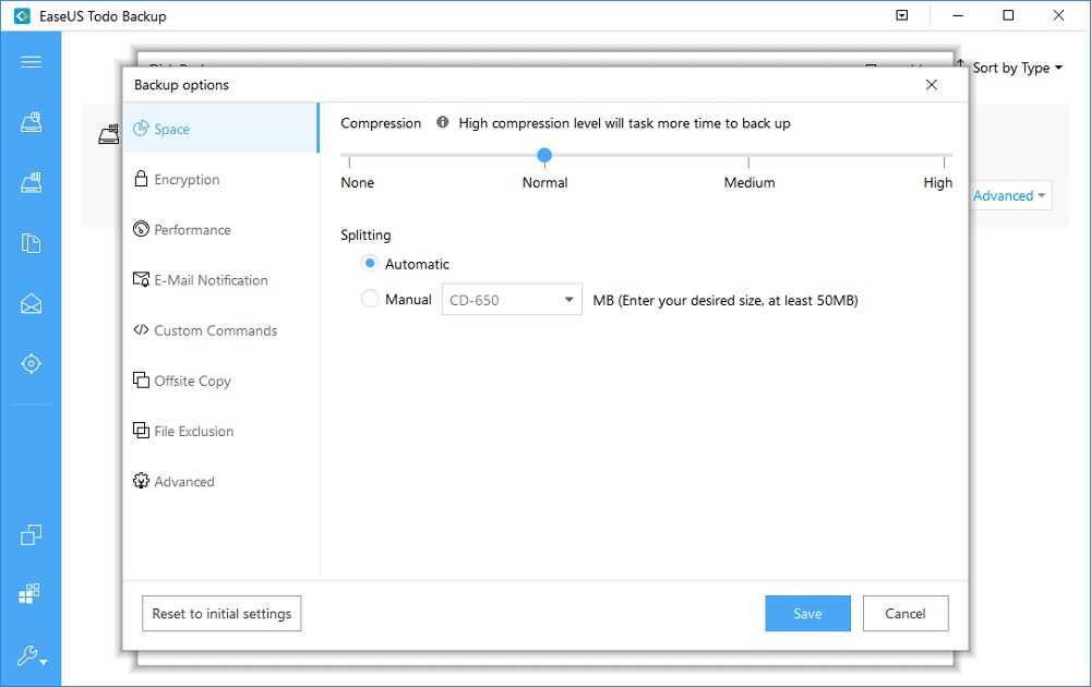 Customize Backup Settings