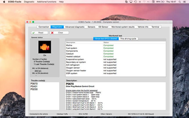 EOBD Facile Mac OBD2 OBD software