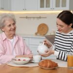 Senior woman receiving assistance