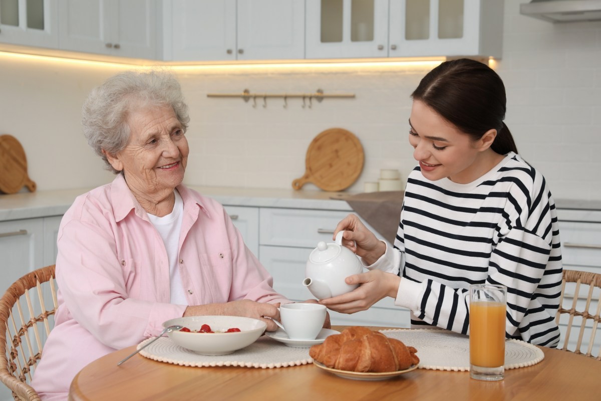 Senior woman receiving assistance
