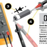 Steps for using a multimeter in the diode test mode