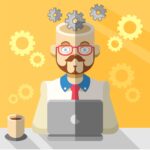 Automotive technician using diagnostic software