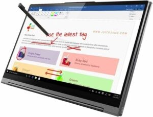 Lenovo Yoga C940 convertible laptop showcasing its touchscreen