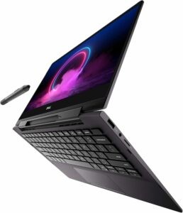 Dell Inspiron 13 2-in-1 laptop displaying a detailed graph