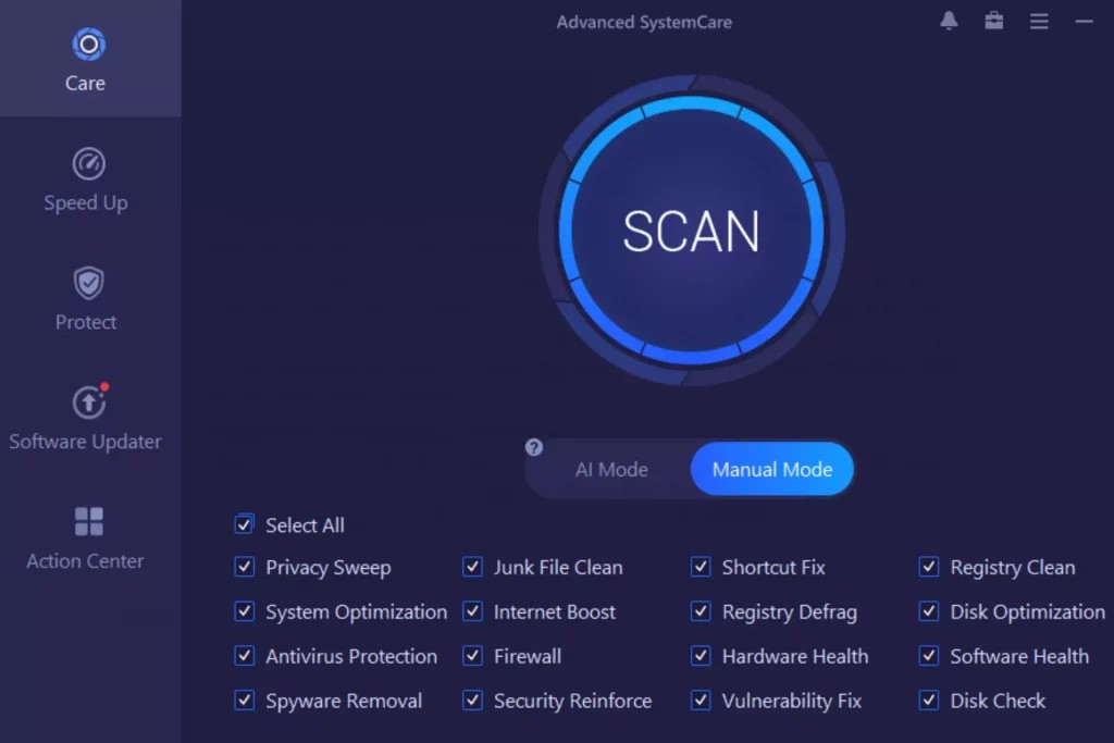 Advanced SystemCare interface