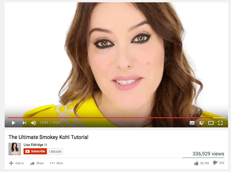 Lisa Eldridge terrifying eyeliner compared to natural look