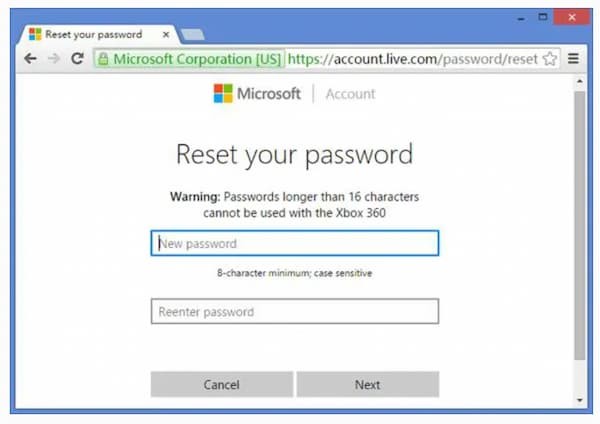Microsoft Password Reset