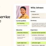 A customer service resume showcases product knowledge experience.