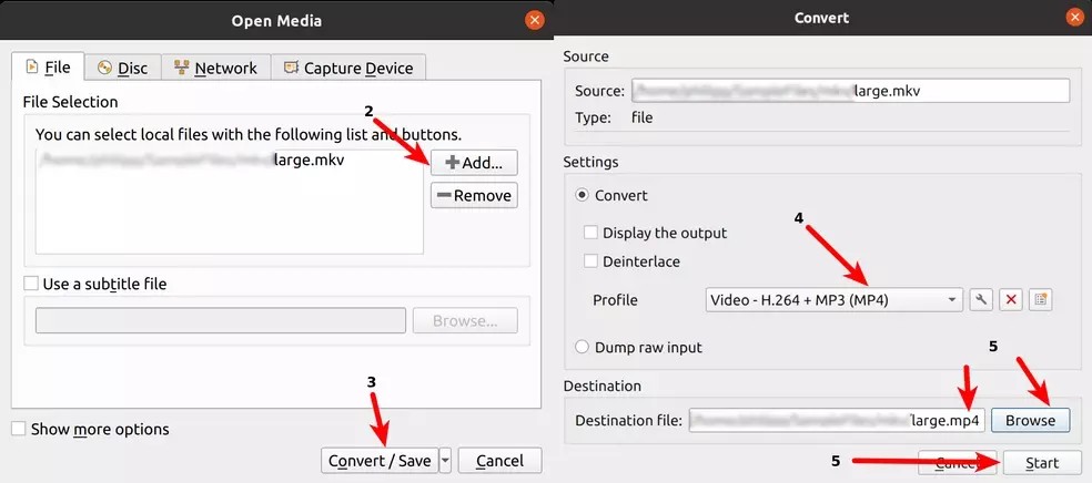 Converting MKV to MP4 with VLC