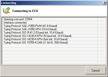 OBDwiz Connection Status