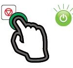 Holding the Stop/Resume button on an Epson printer to initiate a reset procedure, highlighting the method's effectiveness