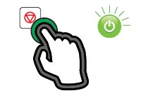 Holding the Stop/Resume button on an Epson printer to initiate a reset procedure, highlighting the method's effectiveness
