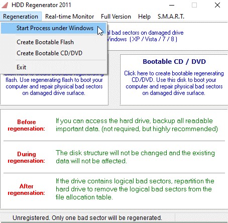 meregenerasi hard drive