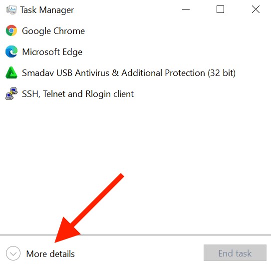 Screenshot of Task Manager showing network usage