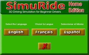 A screenshot showcasing the multiple language options available in the Simuride HE software, highlighting accessibility and user-friendliness