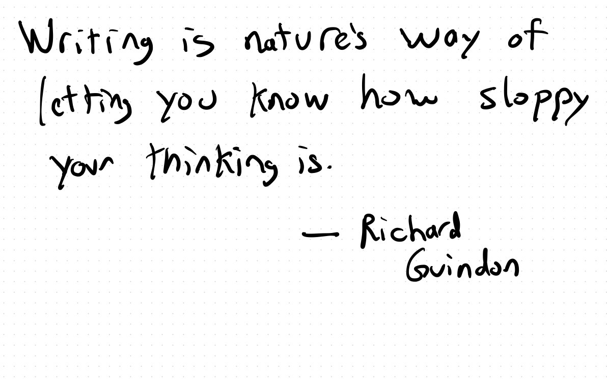 Using writing to clarify your thinking