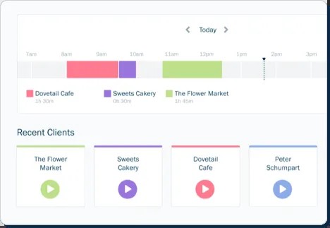 Time tracking in FreshBooks UI