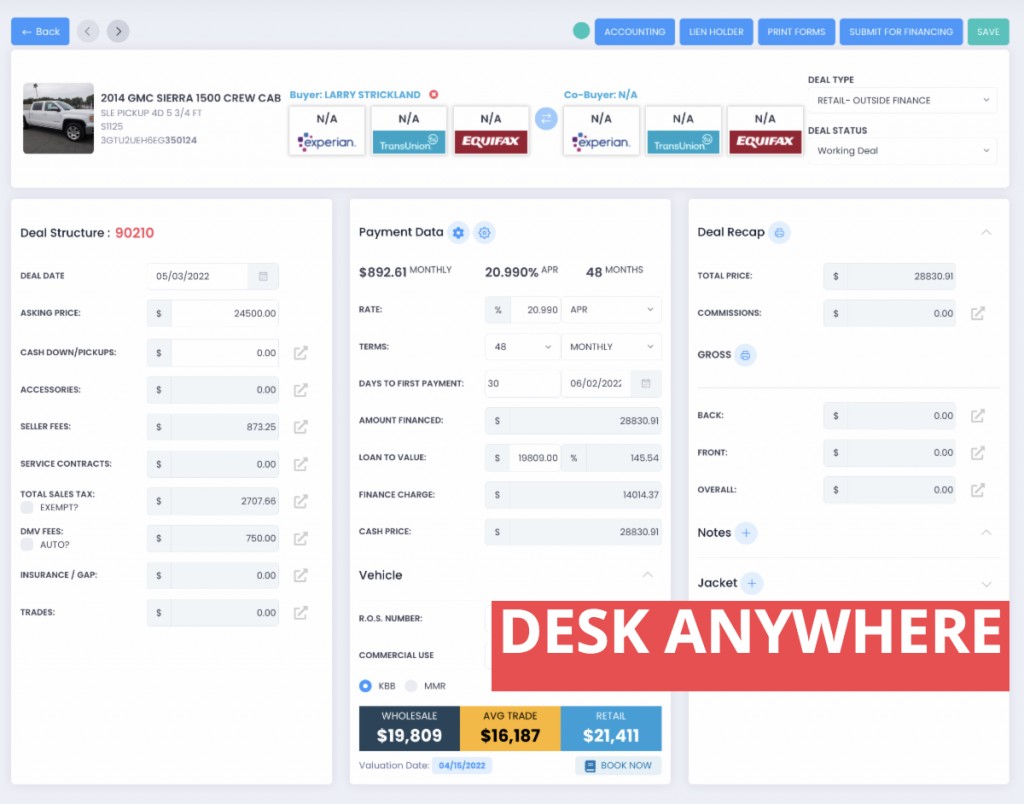 Desk Anywhere with Get My Auto CRM