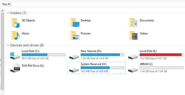 Selecting the USB drive