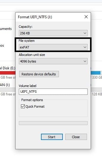 Selecting the file system